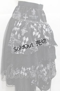 画像3: SEX POT ReVeNGe / チュール&後ろ段フリルスカート  黒Ｘグレー I-25-12-09-080-SP-SK-SA-ZI