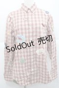 Karl Helmut / ネームワッペンいっぱいオリジナルチェックブラウス  赤Ｘアイボリーチェック I-25-12-09-016-EL-BL-SA-ZI