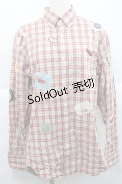 画像1: Karl Helmut / ネームワッペンいっぱいオリジナルチェックブラウス  赤Ｘアイボリーチェック I-25-12-09-016-EL-BL-SA-ZI