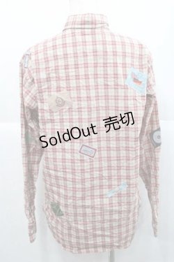 画像2: Karl Helmut / ネームワッペンいっぱいオリジナルチェックブラウス  赤Ｘアイボリーチェック I-25-12-09-016-EL-BL-SA-ZI