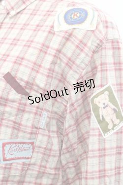 画像3: Karl Helmut / ネームワッペンいっぱいオリジナルチェックブラウス  赤Ｘアイボリーチェック I-25-12-09-016-EL-BL-SA-ZI
