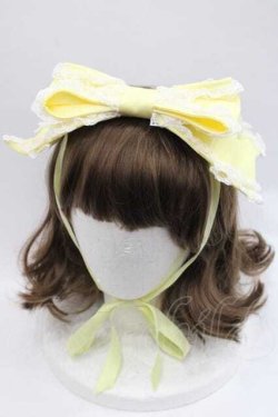 画像1: Angelic Pretty / Dollyヒロインリボンヘッドドレス  イエロー I-25-12-09-095-AP-AC-SA-ZI