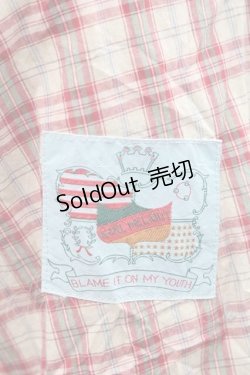 画像4: Karl Helmut / ネームワッペンいっぱいオリジナルチェックブラウス  赤Ｘアイボリーチェック I-25-12-09-016-EL-BL-SA-ZI