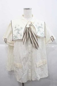 Hoshibako Works / カナリアの唄　ビッグスカーフブラウス  生成 I-25-12-09-017-LO-BL-SA-ZI