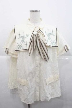 画像1: Hoshibako Works / カナリアの唄　ビッグスカーフブラウス  生成 I-25-12-09-017-LO-BL-SA-ZI