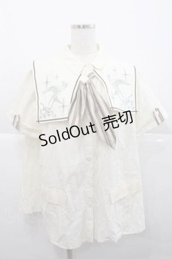 画像1: Hoshibako Works / カナリアの唄　ビッグスカーフブラウス  生成 I-25-12-09-017-LO-BL-SA-ZI