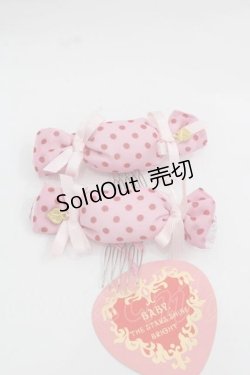画像1: BABY,THE STARS SHINE BRIGHT / MY ANNIVERSARYドットキャンディリボンコーム  ピンクイＸ赤 I-25-12-09-106-BA-AC-SA-ZI
