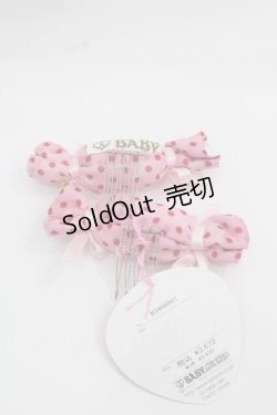 画像2: BABY,THE STARS SHINE BRIGHT / MY ANNIVERSARYドットキャンディリボンコーム  ピンクイＸ赤 I-25-12-09-106-BA-AC-SA-ZI