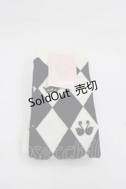 画像1: metamorphose / ダイヤストライプオーバーニー  黒Ｘオフ白 I-25-12-09-125-ME-ZA-SA-ZI