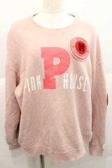 PINK HOUSE / ワッペンロゴトレーナー  ピンク I-25-12-09-024-LO-TO-SA-ZI