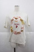 PINK HOUSE / Flower Picnicプリントアップリケカットソー  アイボリー I-25-12-09-005-LO-TS-SA-ZI