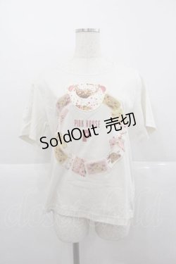 画像1: PINK HOUSE / Flower Picnicプリントアップリケカットソー  アイボリー I-25-12-09-005-LO-TS-SA-ZT219