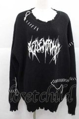 REFLEM / ハンドステッチニットトップス  黒Ｘ白 I-25-12-09-027-PU-TO-SA-ZI