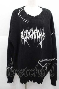 REFLEM / ハンドステッチニットトップス  黒Ｘ白 I-25-12-09-027-PU-TO-SA-ZI