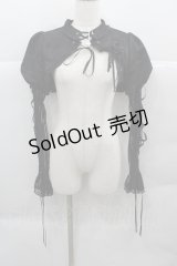 MORY HITOMI（海外ロリータブランド） / 薔薇ジャガード&袖シースルーボレロ M 黒 I-25-12-13-042-LO-TO-SA-ZI