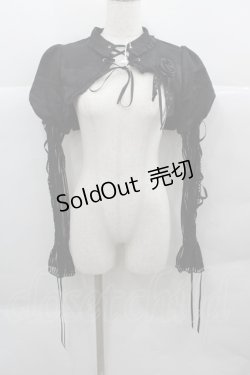 画像1: MORY HITOMI（海外ロリータブランド） / 薔薇ジャガード&袖シースルーボレロ M 黒 I-25-12-13-042-LO-TO-SA-ZI