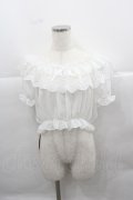 lolitimes（海外ロリータブランド） / 半袖シースルートップス  白 I-25-12-13-043-LO-TO-SA-ZI