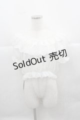 lolitimes（海外ロリータブランド） / 半袖シースルートップス  白 I-25-12-13-043-LO-TO-SA-ZI