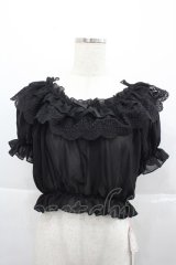 lolitimes（海外ロリータブランド） / 半袖シースルートップス  黒 I-25-12-13-045-LO-TO-SA-ZI