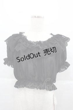 画像1: lolitimes（海外ロリータブランド） / 半袖シースルートップス  黒 I-25-12-13-045-LO-TO-SA-ZI