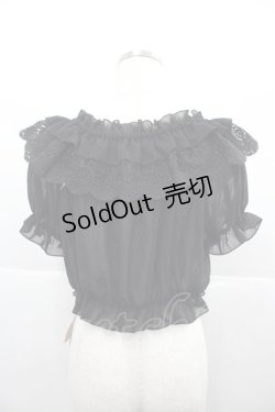画像2: lolitimes（海外ロリータブランド） / 半袖シースルートップス  黒 I-25-12-13-045-LO-TO-SA-ZI