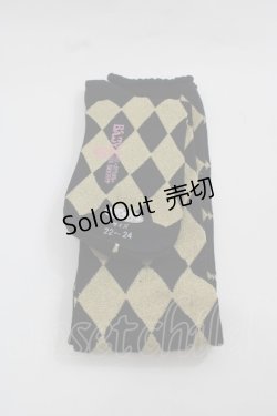 画像2: BABY,THE STARS SHINE BRIGHT / ON ダイヤ柄オーバーニー  黒Ｘゴールド I-25-12-13-004-BA-ZA-SA-ZI