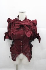 Chalmiere / ストライプリボンブラウス  ボルドー I-25-12-13-047-LO-BL-SA-ZI