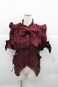 Chalmiere / ストライプリボンブラウス  ボルドー I-25-12-13-047-LO-BL-SA-ZI