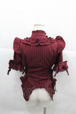 画像2: Chalmiere / ストライプリボンブラウス  ボルドー I-25-12-13-047-LO-BL-SA-ZI