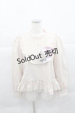 画像1: FLC / 皆方由衣コラボペプラムブラウス L 濃白 I-25-12-13-049-LO-BL-SA-ZI