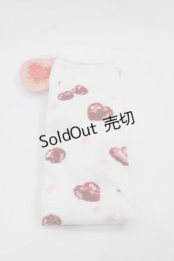 画像1: BABY,THE STARS SHINE BRIGHT / KiraKira Parfait柄オーバーニーソックス  白Ｘ赤 I-25-12-13-005-BA-ZA-SA-ZI