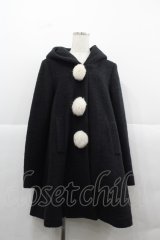 Ank Rouge / ファーポンポンフードコート  黒Ｘ白 I-25-12-13-057-CA-CO-SA-ZI