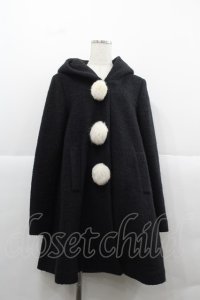 Ank Rouge / ファーポンポンフードコート  黒Ｘ白 I-25-12-13-057-CA-CO-SA-ZI