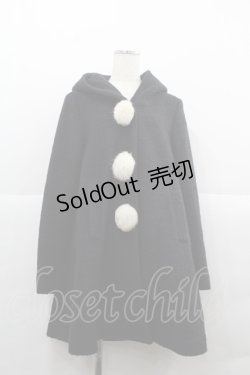 画像1: Ank Rouge / ファーポンポンフードコート  黒Ｘ白 I-25-12-13-057-CA-CO-SA-ZI