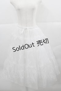axes femme kawaii / ミディオーガンジーパニエ  白 I-25-12-13-060-AX-SK-SA-ZI