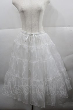 画像1: axes femme kawaii / ミディオーガンジーパニエ  白 I-25-12-13-060-AX-SK-SA-ZI