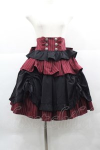 Chalmiere / ストライプフリルスカート  ボルドーＸ黒 I-25-12-13-061-LO-SK-SA-ZI