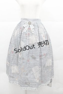 画像1: Chris house lolita(海外ロリータブランド) / レター柄スカート  グレー I-25-12-13-065-LO-OP-SA-ZI
