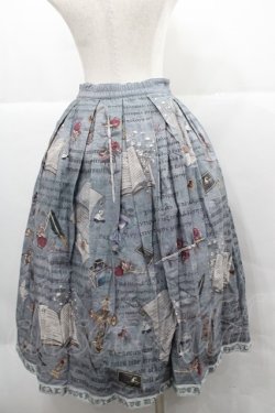 画像2: Chris house lolita(海外ロリータブランド) / レター柄スカート  グレー I-25-12-13-065-LO-OP-SA-ZI