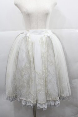 画像1: NINEODES（海外ロリィタ） / チュール&パール重ねボリュームスカート  白ＸシルバーＸゴールド I-25-12-13-066-LO-SK-SA-ZI