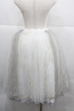 画像2: NINEODES（海外ロリィタ） / チュール&パール重ねボリュームスカート  白ＸシルバーＸゴールド I-25-12-13-066-LO-SK-SA-ZI