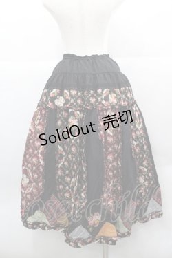 画像2: PINK HOUSE / エターナルローズパッチワークスカート  黒 I-25-12-13-068-LO-SK-SA-ZI