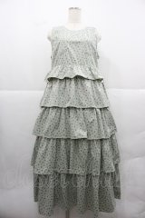 merry jenny / petit flowerティアードジャンスカ  グリーン I-25-12-13-071-LO-OP-SA-ZI
