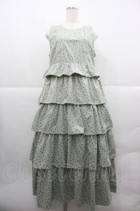 merry jenny / petit flowerティアードジャンスカ  グリーン I-25-12-13-071-LO-OP-SA-ZI