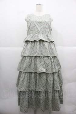 画像1: merry jenny / petit flowerティアードジャンスカ  グリーン I-25-12-13-071-LO-OP-SA-ZI