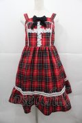 Eri Aino's collaboration / アカCHKリボンレースジャンパースカート L 赤チェック I-25-12-13-072-LO-OP-SA-ZI