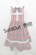Eri Aino's collaboration / アカCHKリボンレースジャンパースカート L 赤チェック I-25-12-13-072-LO-OP-SA-ZI
