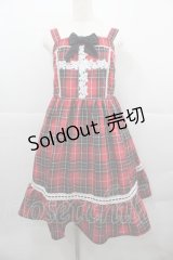 Eri Aino's collaboration / アカCHKリボンレースジャンパースカート L 赤チェック I-25-12-13-072-LO-OP-SA-ZI