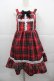 画像1: Eri Aino's collaboration / アカCHKリボンレースジャンパースカート L 赤チェック I-25-12-13-072-LO-OP-SA-ZI (1)
