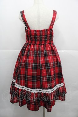 画像2: Eri Aino's collaboration / アカCHKリボンレースジャンパースカート L 赤チェック I-25-12-13-072-LO-OP-SA-ZI